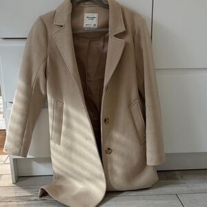 Abercrombie & Fitch Tan Wool Blend Coat
